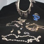Old jewelry, including eye glass chains, were a great source for bling.