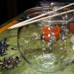 Using chopsticks to hold the spiral and chains in place to dry was a great suggestion by Joe Morgan.