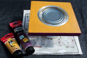 Clock painted with acrylic paints Clock painted with acrylic paints