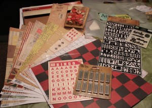 Papers and Embellishments for Letterblock Tray Papers and embellishments for letterblock tray