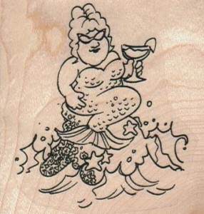 Mermaid With Drink Viva Las Vegastamps! SKU 14565