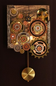 Steampunk Clock at Night