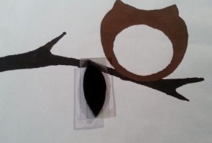 Owl On Branch - 4 - Stamp Leaves