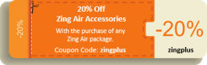 20% off Zing Air Accessories
