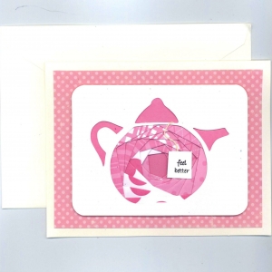 Pink Teapot Iris Folding Card Kit