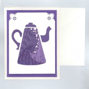 Purple Coffeepot Iris Folding Card